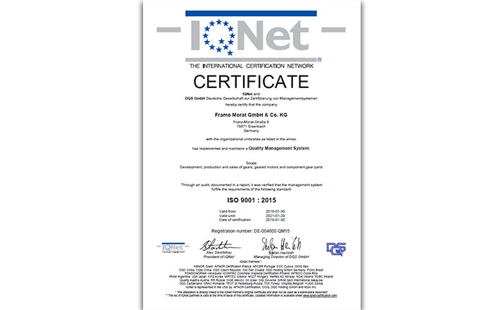 IQ-Net certificate
